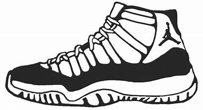 Jordan Coloring Shoes Clipart Pages Nike Basketball