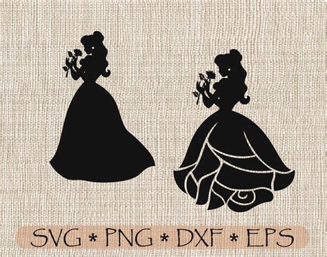 Svg Png Pdf Princess Belle Enchanted Rose Beauty And The Beast Etsy