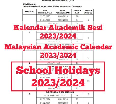 Academic Calendar And School Holidays 2023 For Malaysian Students