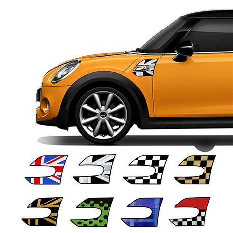 2pcs Car Wing Fender Stickers Section Side Scuttles Decals For Mini