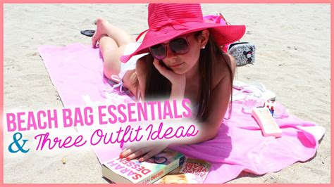 my beach bag essentials 3 outfit ideas youtube