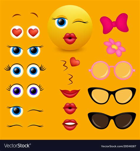 Emoji Creator Design Collection Royalty Free Vector Image