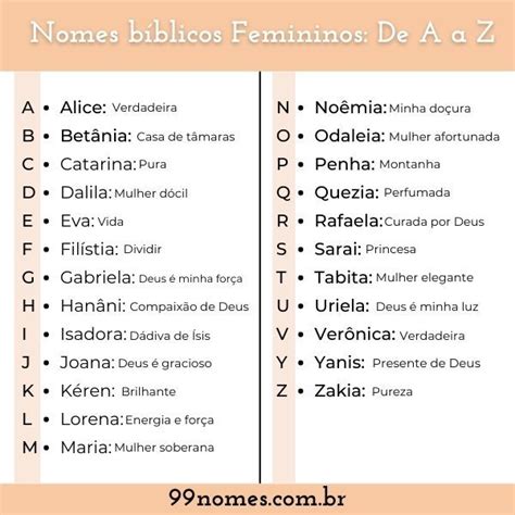 Nomes B Blicos Femininos De A A Z E Seus Significados Nomes