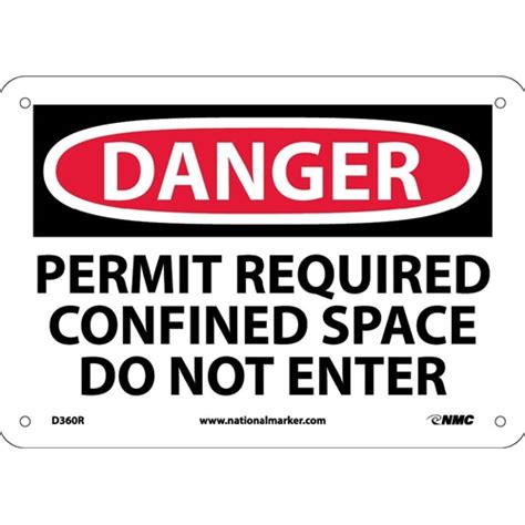 Danger Confined Space Permit Required Sign D R