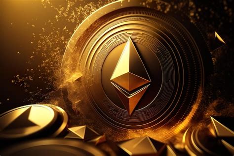 Premium Ai Image Ethereum Crypto Currency In Golden Futuristic