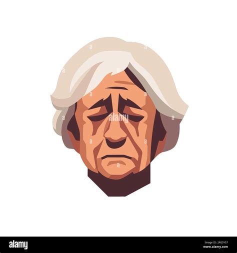 Crying Old Woman Vector Flat Minimalistic Isolated Stock Vector Image