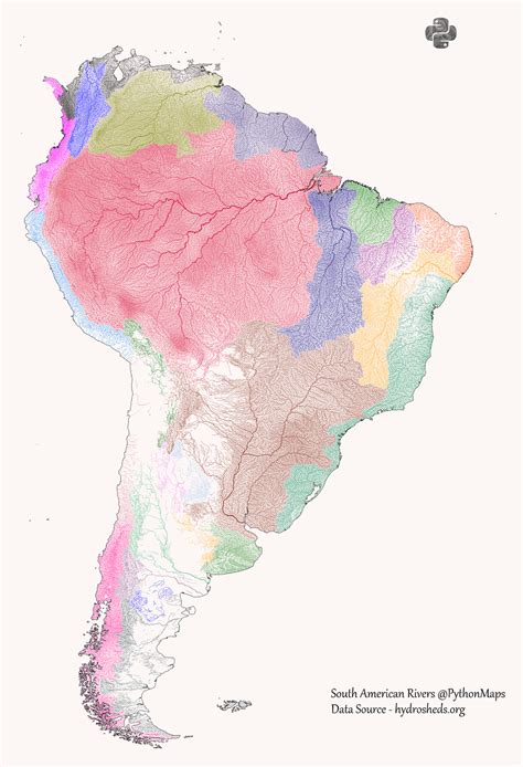 Mapping The Worlds River Basins By Continent