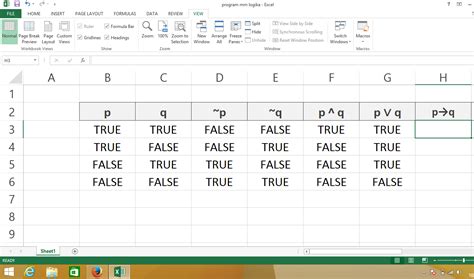 Conditional Statement Truth Table Formula On Excel Edureka Community
