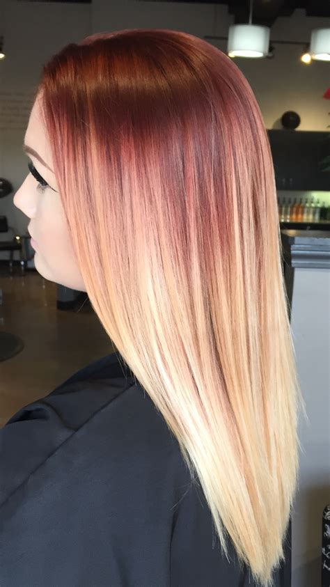 red to blond balayage hair color auburn ombre hair color auburn hair cool hair color blonde