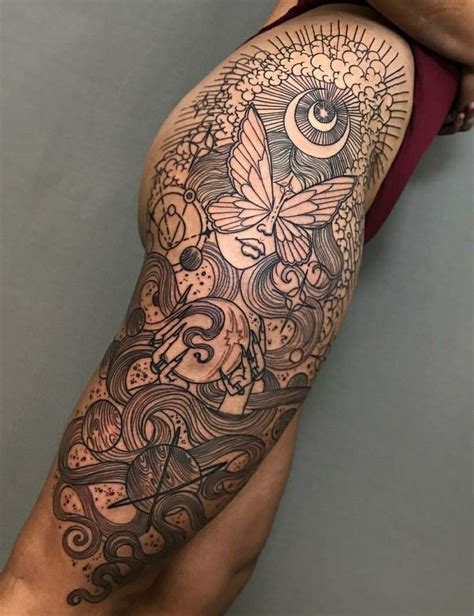 gorgeous tattoo by joseph haefs at reverent tattoo leg tattoos women girl thigh tattoos