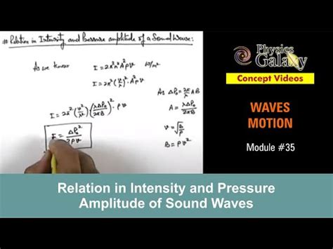 35. Physics | Waves Motion | Relation in Intensity and Pressure Amplitude of Sound Waves - YouTube