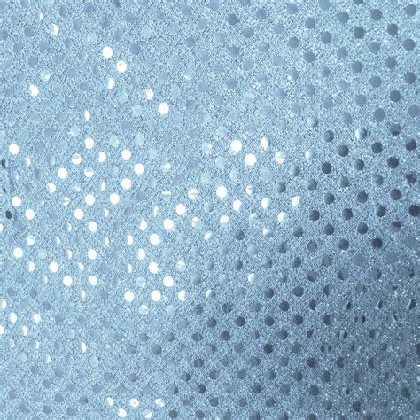 Shason Textile Spangle Sequin Glitter Knit Fabric Denim Ice Blue