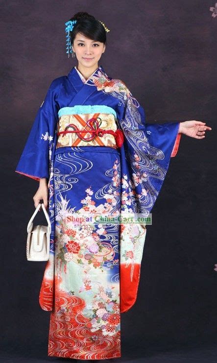 Kimono Blue Kimono Traditional Asian Clothing