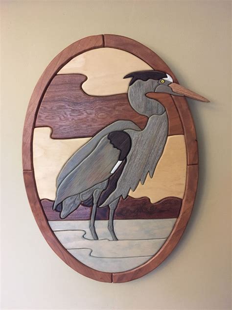 Intarsia Great Blue Heron By Rusticadirondackhome On Etsy