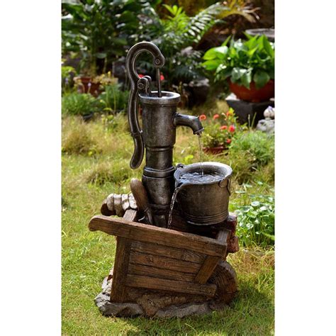 Jeco Water Pump And Pot Indoor Outdoor Water Fountain With Led Light