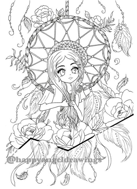 Girl Boho Coloring Page Boho Woman Printable Art Coloring Etsy