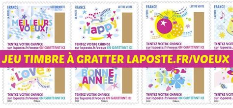 We would like to show you a description here but the site won't allow us. Jeu code timbre à gratter La Poste 2017 - Laposte.fr/voeux ...