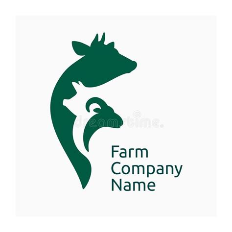 Farm company logo, icon agricultural animals. Farm animals symbol with