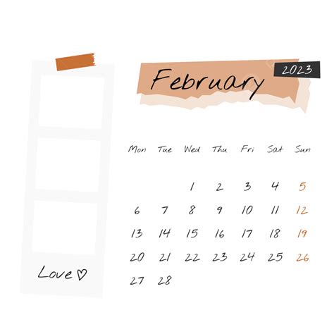 February 2023 Calendar Vector Png Images February 2023 Calendar With
