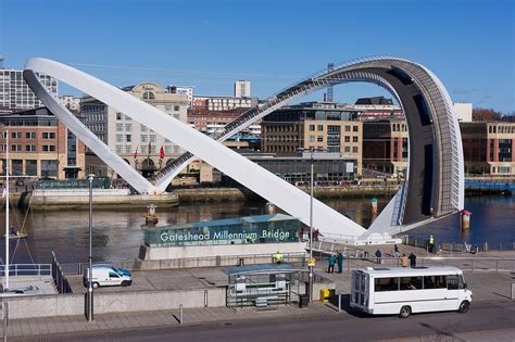 Gateshead is a town in tyne and wear in the northeast of england, situated south of newcastle upon tyne on the banks of the river tyne. Gateshead Millennium Bridge - A Bridge That Rotates