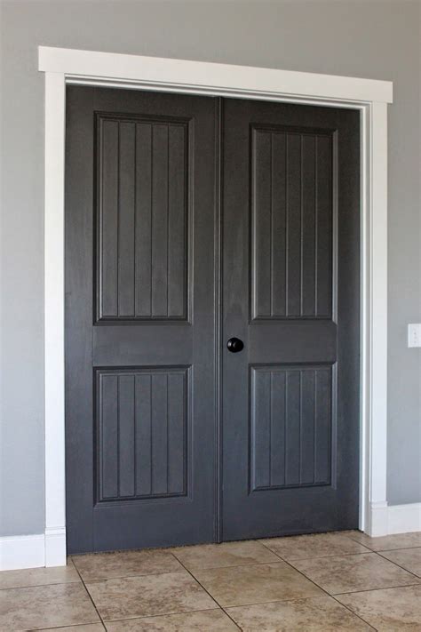 Dark Doors Grey Doors White Trim Wood Doors Paint Doors Black Home
