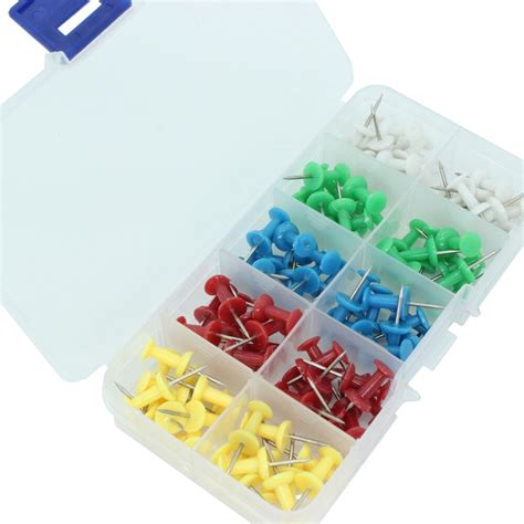 Push Pins Multicolor Office Binding Supplies Plastic Tacks Assorted