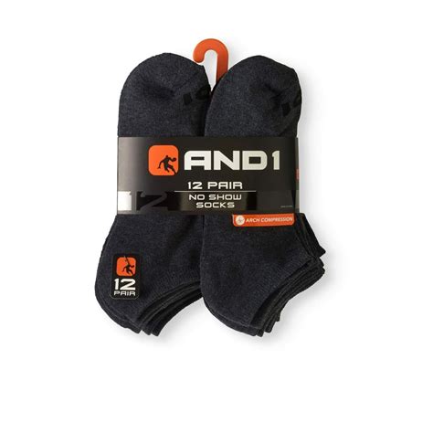 And1 And1 No Show Mens Socks 12 Pack