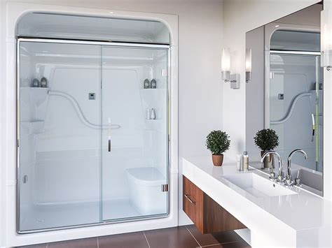 The height of a shower. Shower unit: SH5LS/RS - One piece Shower Stall with seat ...