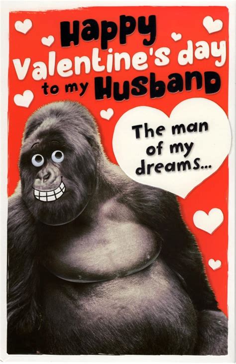 Husband Sexy Beast Gorilla Funny Valentine S Day Card Cards