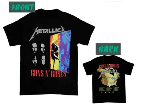 guns roses 1992 n and metallica stadium tour black t shirt double side tee conce 20 99 picclick
