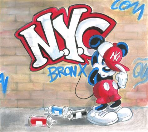 Mickey Mouse As Nyc Graffiti Artist Original Painting Tony