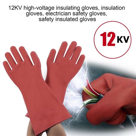 Pair Professional Kv High Voltage Electrical Insulating Gloves Rubber Electrician Safety