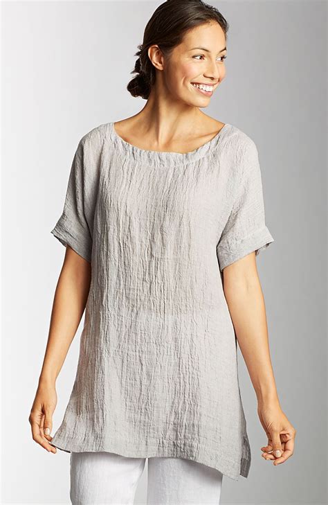 Plus Size Pure Jill Crinkled Linen Tunic From Jjill Clothes For