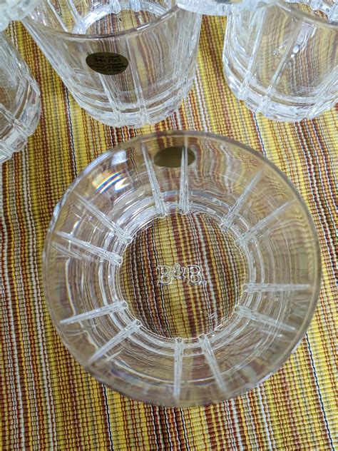Vintage Set Of 6 B And B Lead Crystal Rocks Glasses From Italy Etsy