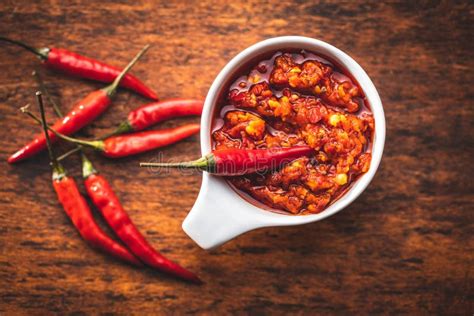 Red Hot Chili Paste And Chili Pepper Stock Image Image Of Healthy Oriental 206482721