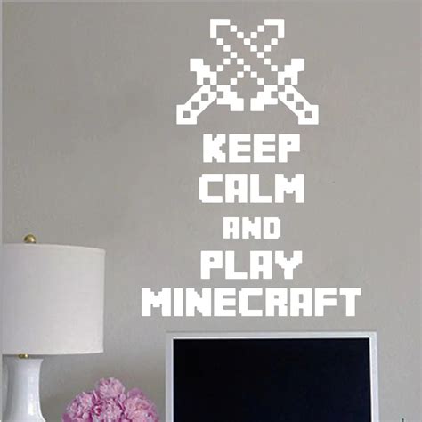 A028 Minecraft My World Wall Stickers Home Decor Vinyl Wall Decal Wall