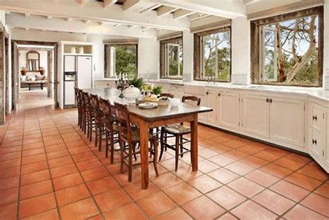 Terracotta tile is a natural material with color variations determined by the location where the clay is obtained. Terracotta floor usage in the kitchen. | Terracotta floor ...