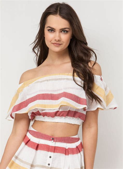 Crop Tops And Bustiers Sweater Crop Tops For Fall Crop Top Sweater Striped Crop Top Crop Tops