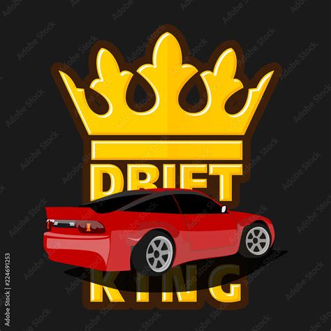 Drift Car Logo Drift King Emblem Label Poster Or Design Print Stock Vector Adobe Stock