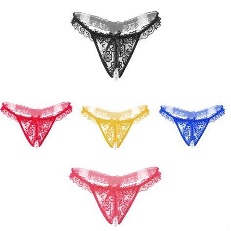 nacome little sexy panties sex lingerie lace crotch less panties bowknot c string briefs thongs