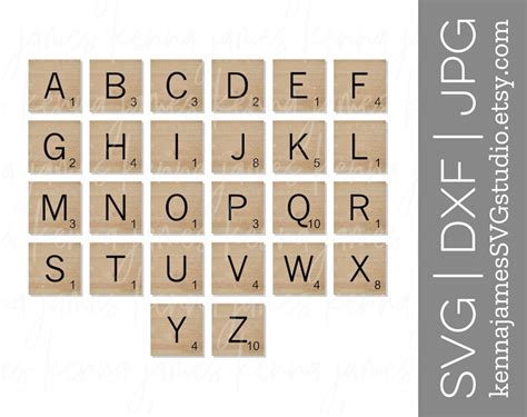 Scrabble Tile Alphabet Svg Scrabble Svg Tile Svg Etsy