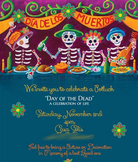 Dia De Los Muertos Invitation Dia De Los Muertos Dia De Muertos Muerte