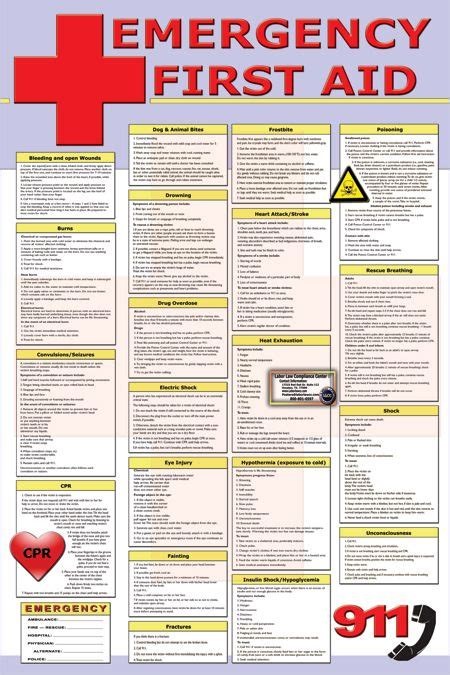 First Aid Posters For Emergency Information First Aid Poster First