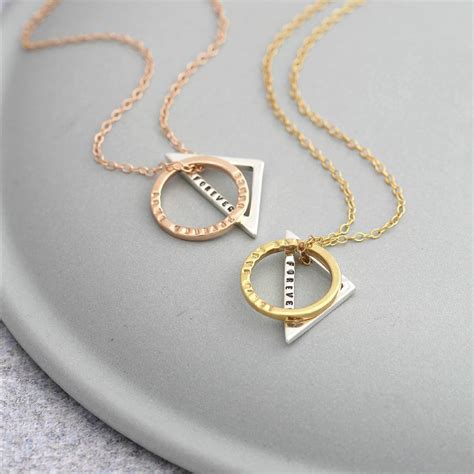Personalised Geometric Necklace By Posh Totty Designs
