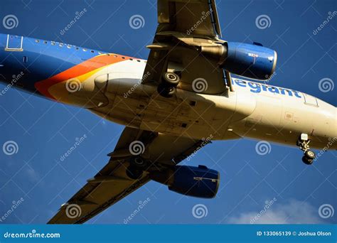Allegiant Airlines Airbus 319 Coming In For A Landing Editorial Stock
