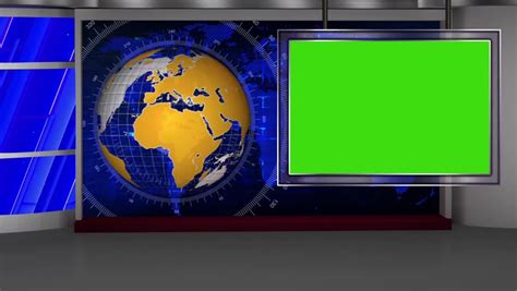 News Broadcast Tv Studio Green Screen Stok Videosu 100 Telifsiz