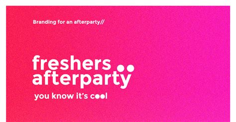 Freshers Afterparty Branding On Behance