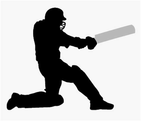 Action Clipart Cricket Cricket Player Silhouette Png Transparent Png