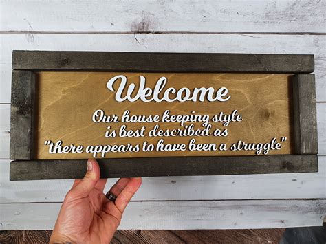 Funny Welcome Sign Front Door Display Sarcastic Plaque Wood Etsy Uk