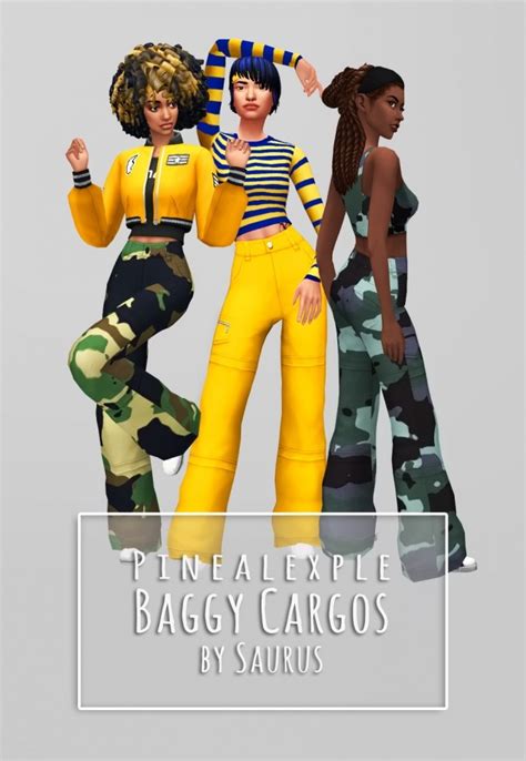 Pinealexple Baggy Cargos At Saurus Sims The Sims 4 Catalog